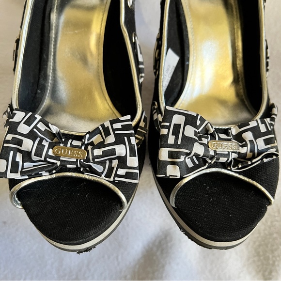 GUESS Tatyanna 2 Canvas Peep Toe Wedges - Picture 8 of 15